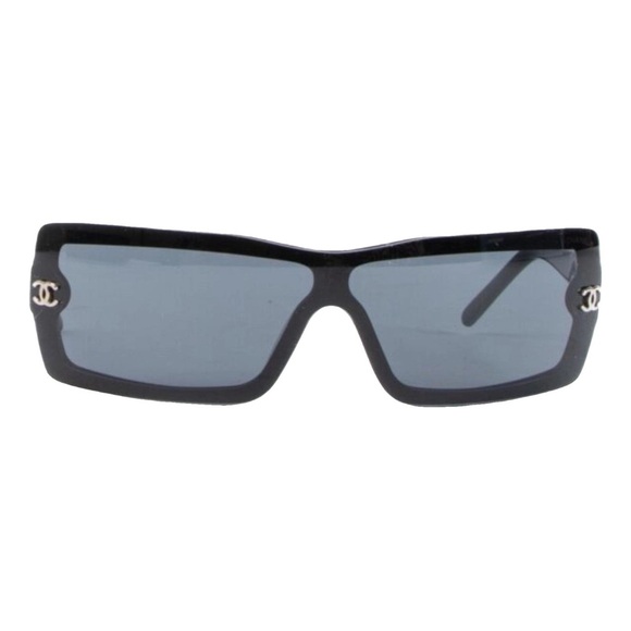 CHANEL Auth Black y2k Shield Sunglasses 5067